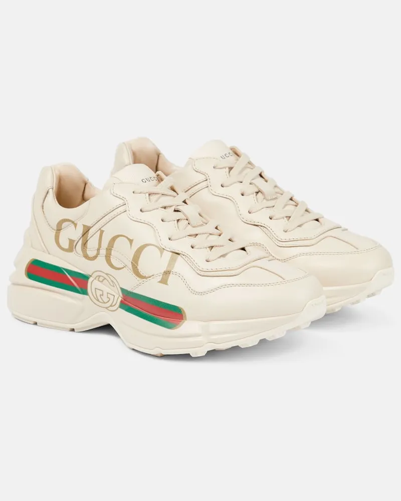 Gucci Sneakers Rhyton aus Leder Weiß