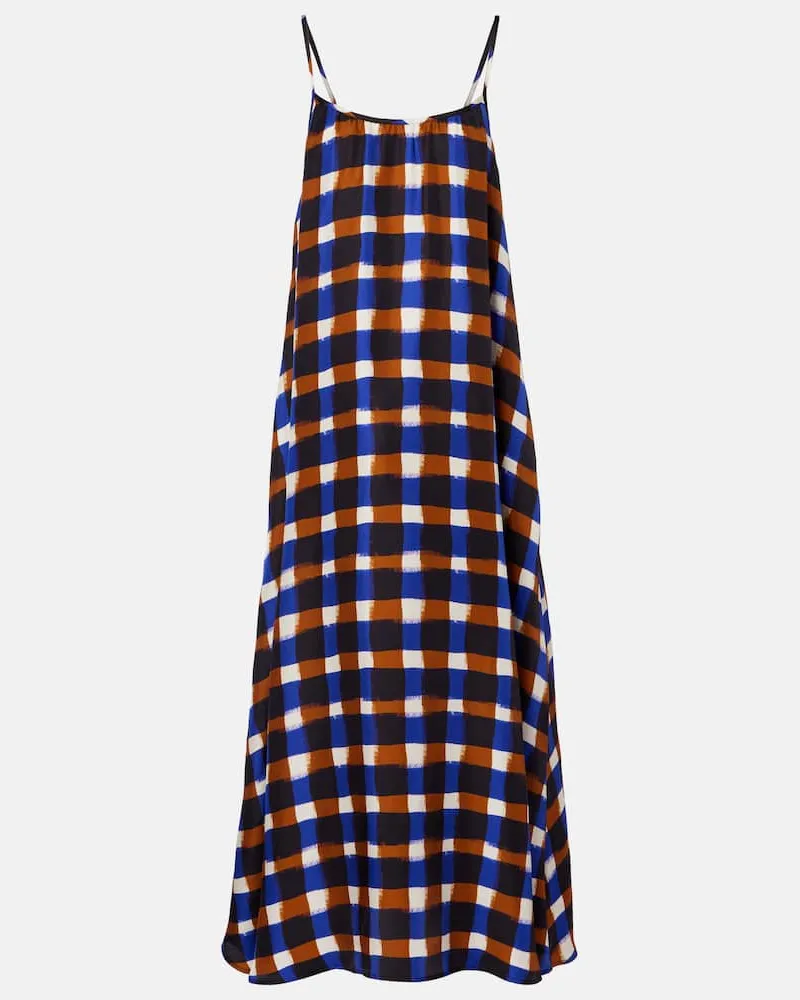 ASCENO Maxikleid Napoli aus Seiden-Twill Multicolor