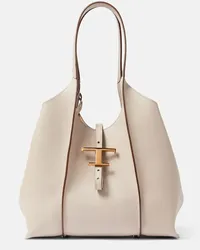 TOD'S Tote T Timeless Small aus Leder Grau