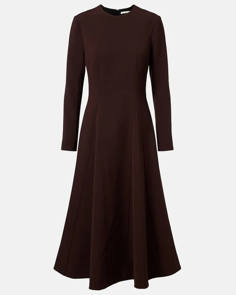 EMILIA WICKSTEAD Midikleid Olivienne aus Crêpe Braun