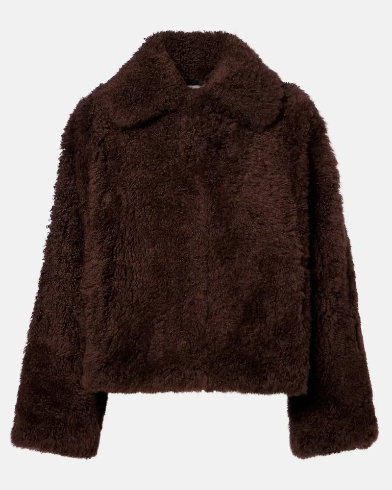 Yves Salomon Jacke aus Shearling Braun