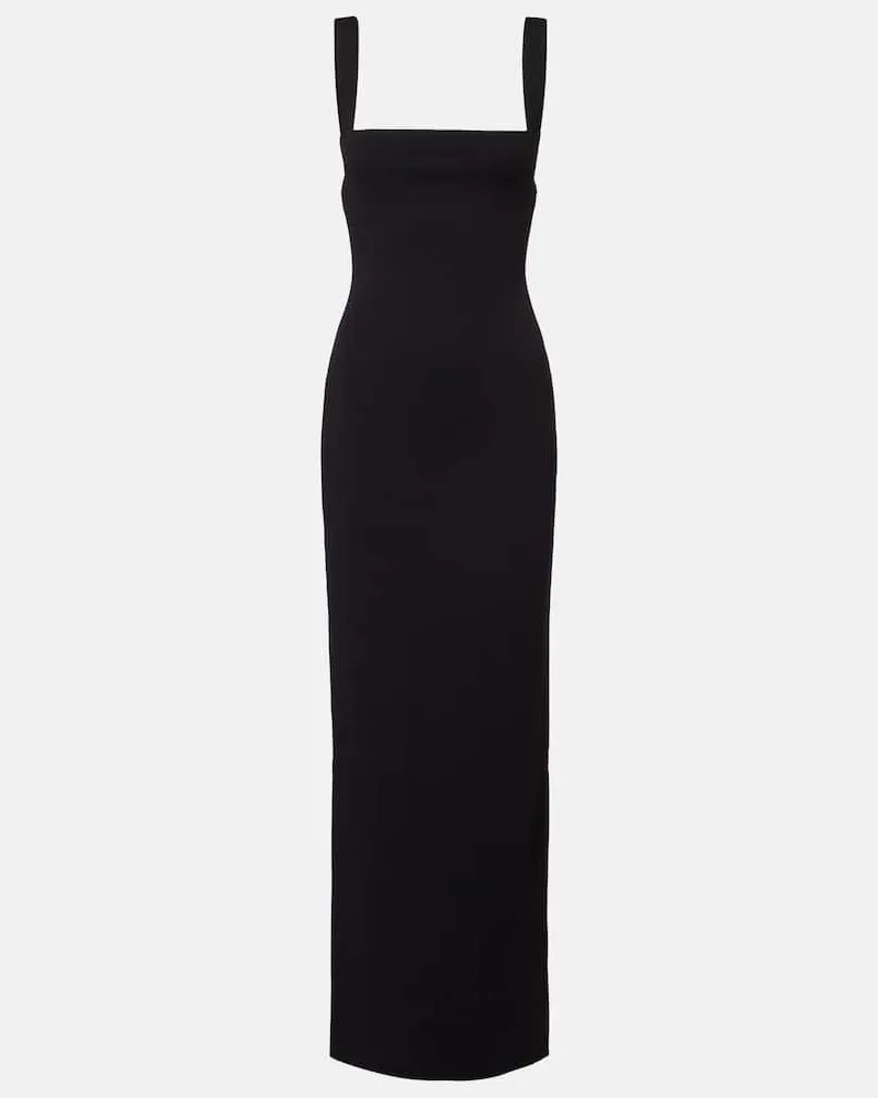 Solace London Robe Joni aus Crêpe Schwarz
