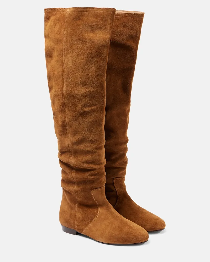 Isabel Marant Stiefel Solya aus Veloursleder Neutral