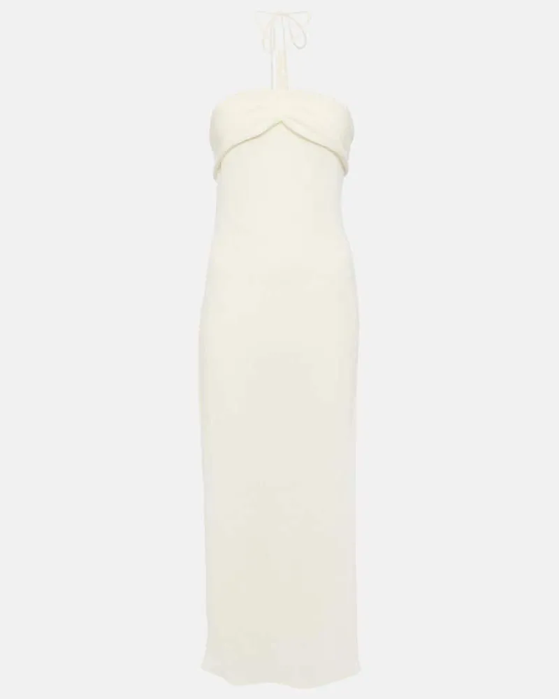 Magda Butrym Verziertes Midikleid Weiß