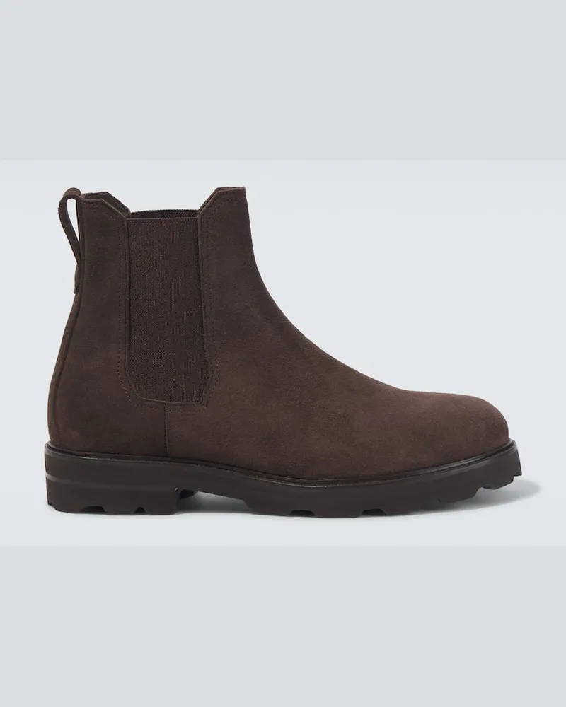 Brioni Chelsea Boots aus Veloursleder Braun