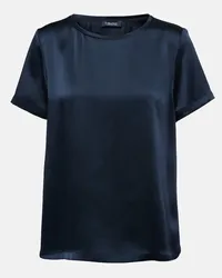 Max Mara T-Shirt Rebecca aus Satin Blau