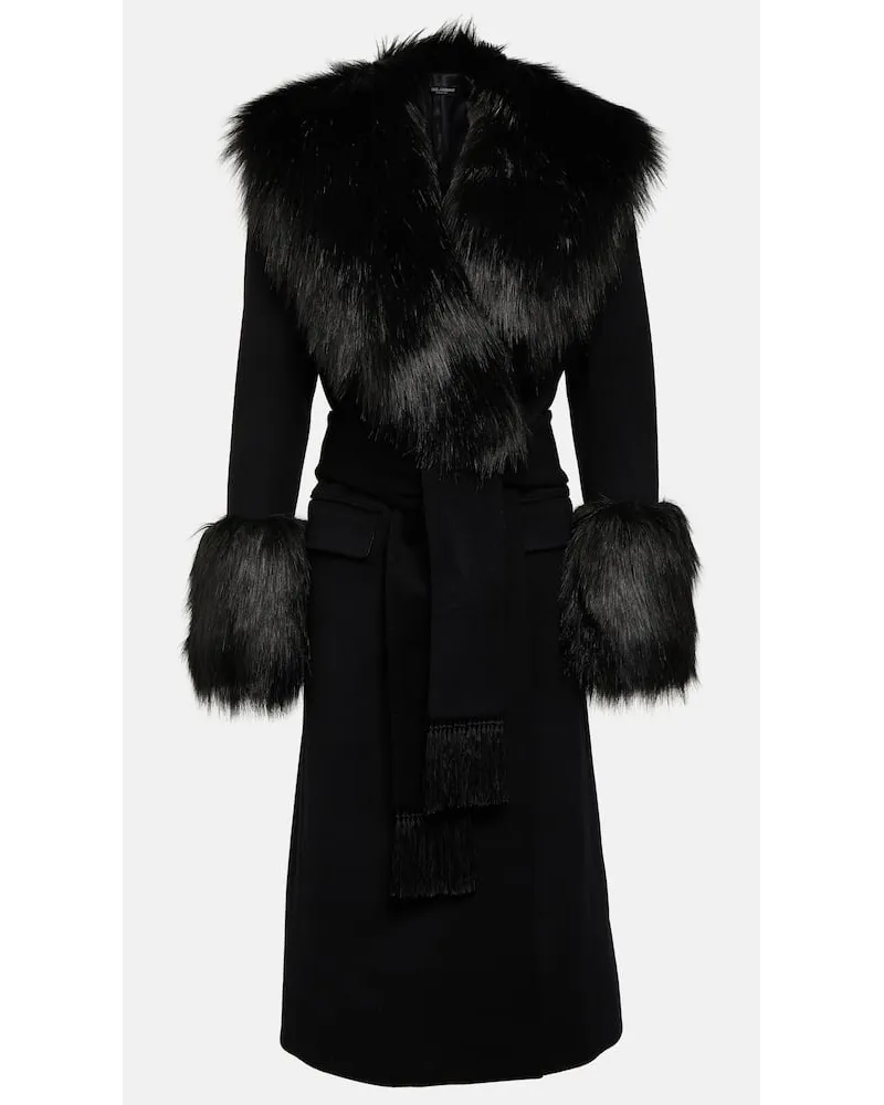 Dolce & Gabbana Mantel aus Wolle und Kaschmir Schwarz