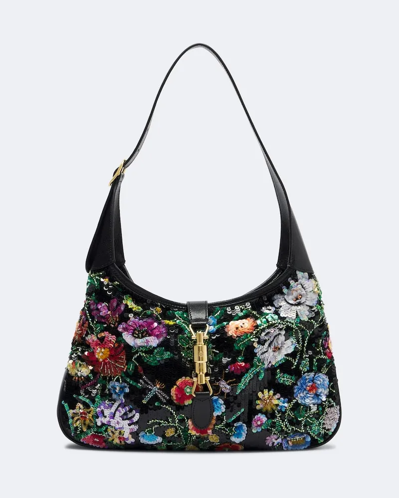 Gucci Schultertasche Jackie 1961 Medium mit Pailletten Multicolor