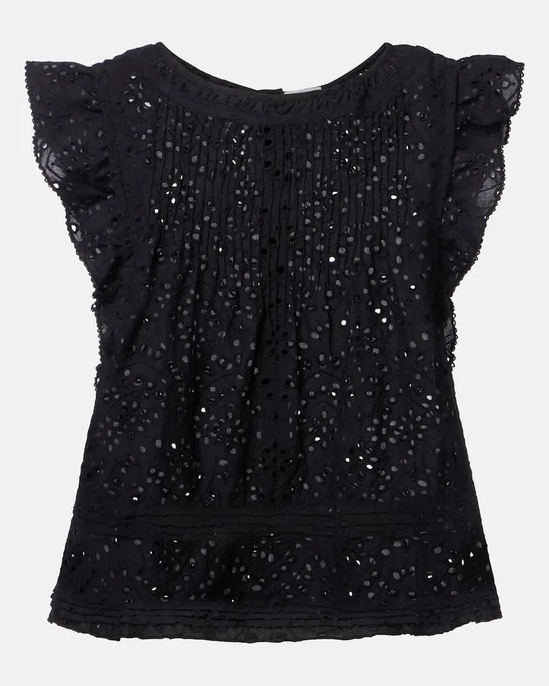 Poupette St Barth Top aus Baumwolle Schwarz