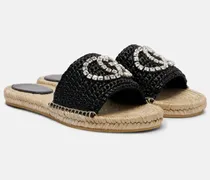 Espadrille-Pantoletten GG aus Raffiabast