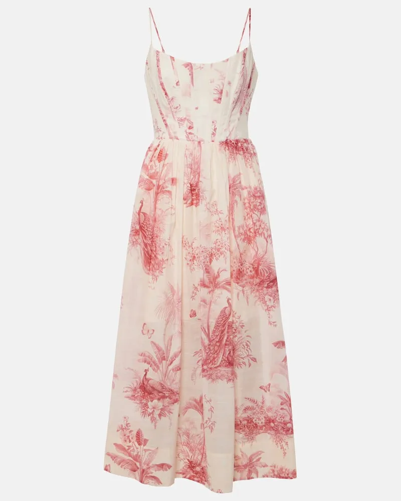 Zimmermann Midikleid Waverly aus Baumwolle Weiã