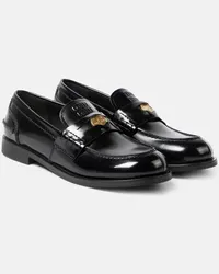 Miu Miu Loafers aus Leder Schwarz