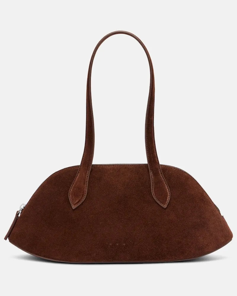 Aesther Ekme Schultertasche Cosmo aus Veloursleder Braun