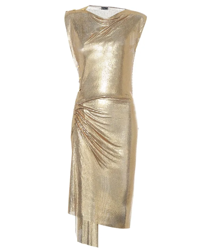 Paco Rabanne Minikleid aus Metallic-Mesh Gold