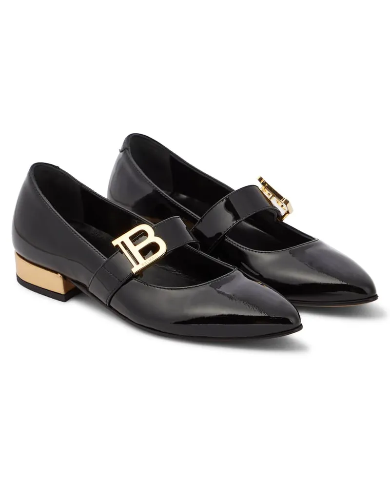 Balmain Ballerinas aus Lackleder Schwarz