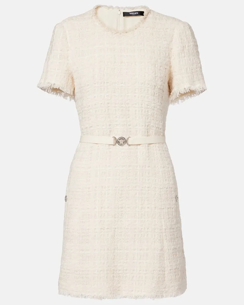 Versace Minikleid Medusa '95 aus Tweed Weiß