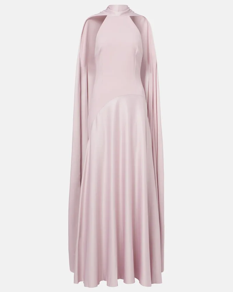 Solace London Robe Cece aus Crêpe und Satin Rosa