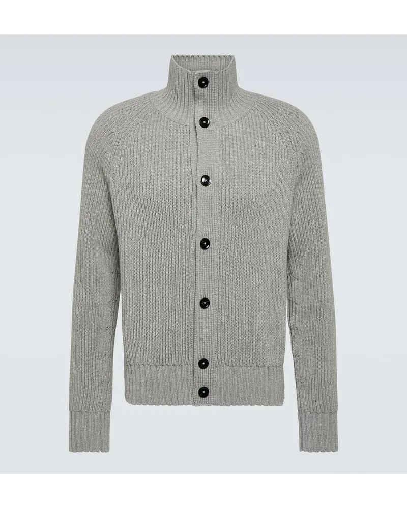 Tom Ford Cardigan aus Wolle und Kaschmir Grau