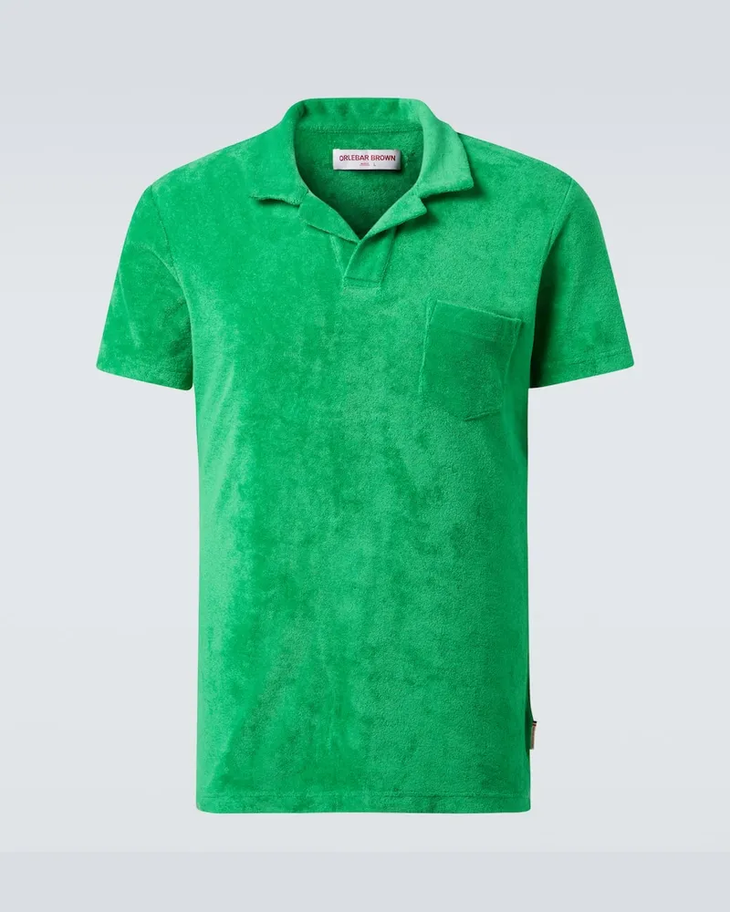 Orlebar Brown Polohemd aus Frottee Grün