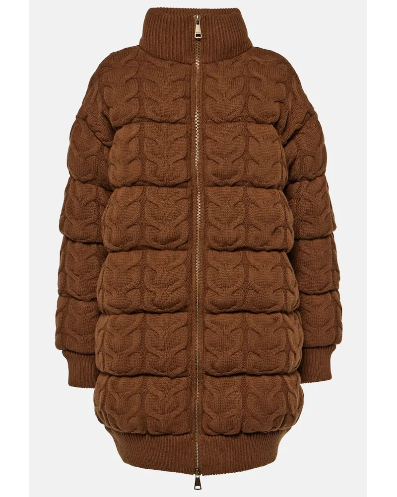 Max Mara Daunenjacke Ovatta aus Wolle und Kaschmir Braun