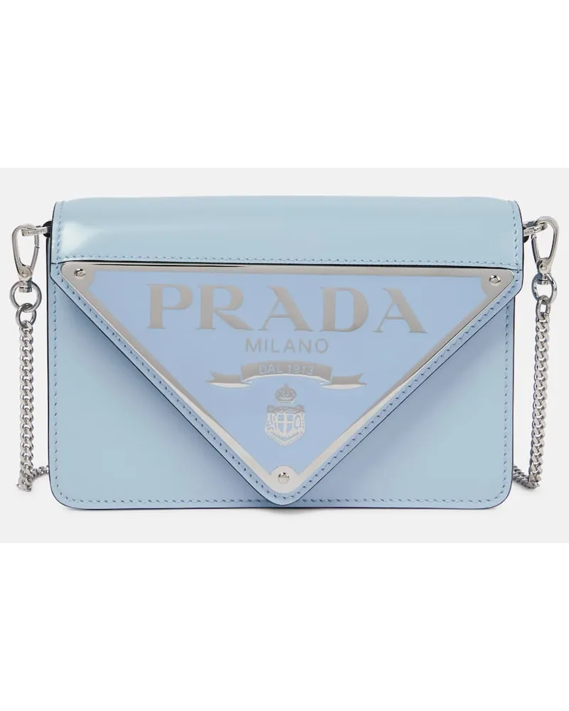 Prada Schultertasche Mini aus Leder Blau