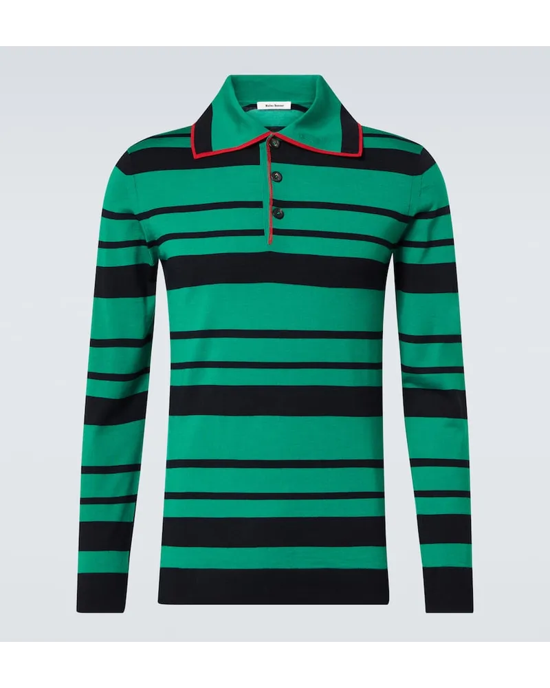 Wales Bonner Polopullover Sitar aus Wolle und Seide Multicolor