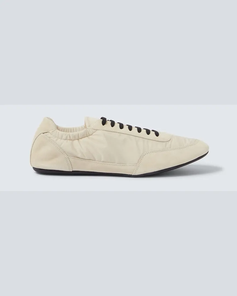 Prada Sneakers Collapse aus Re-Nylon mit Veloursleder Weiß