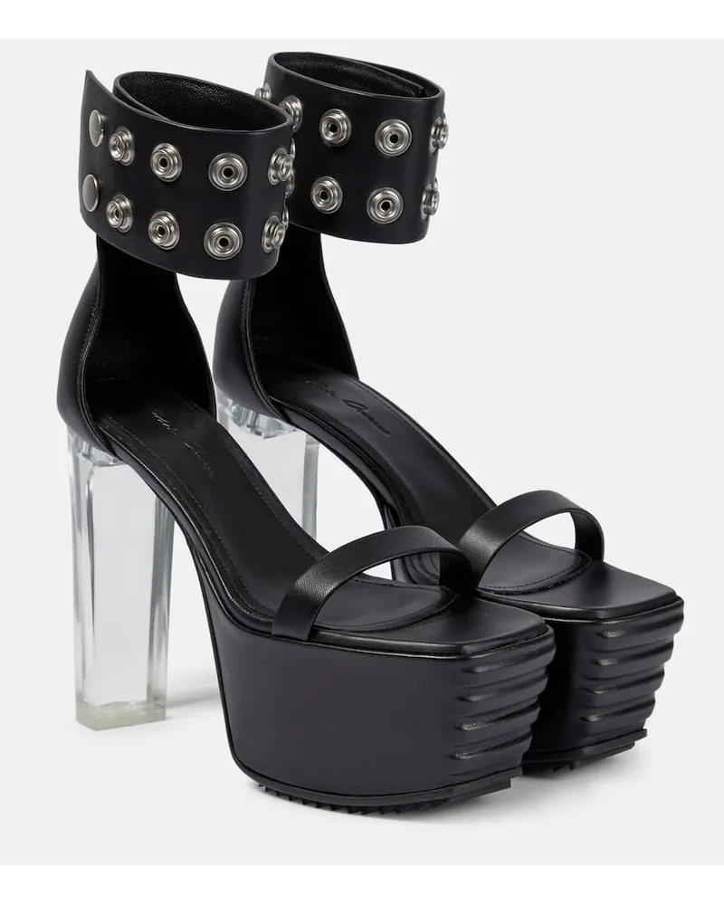 Rick Owens Plateausandalen Minimal Grill aus Leder Schwarz