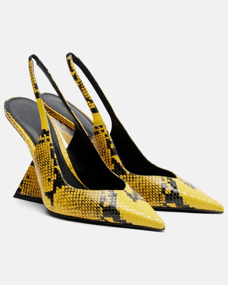 ATTICO Wedges Cheope 105 aus Leder Gelb