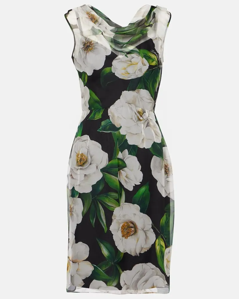 Dolce & Gabbana Cocktailkleid aus Seidenchiffon Multicolor