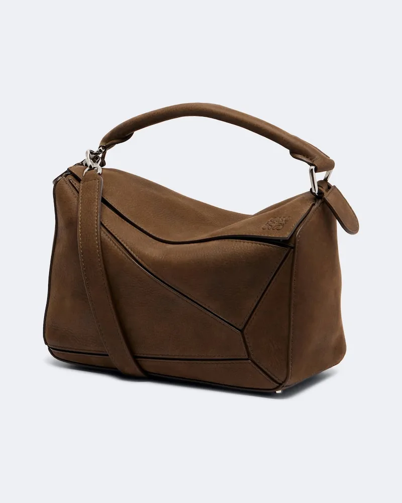 Loewe Henkeltasche Puzzle Small aus Leder Braun