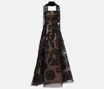 Robe aus Tüll mit Pailletten