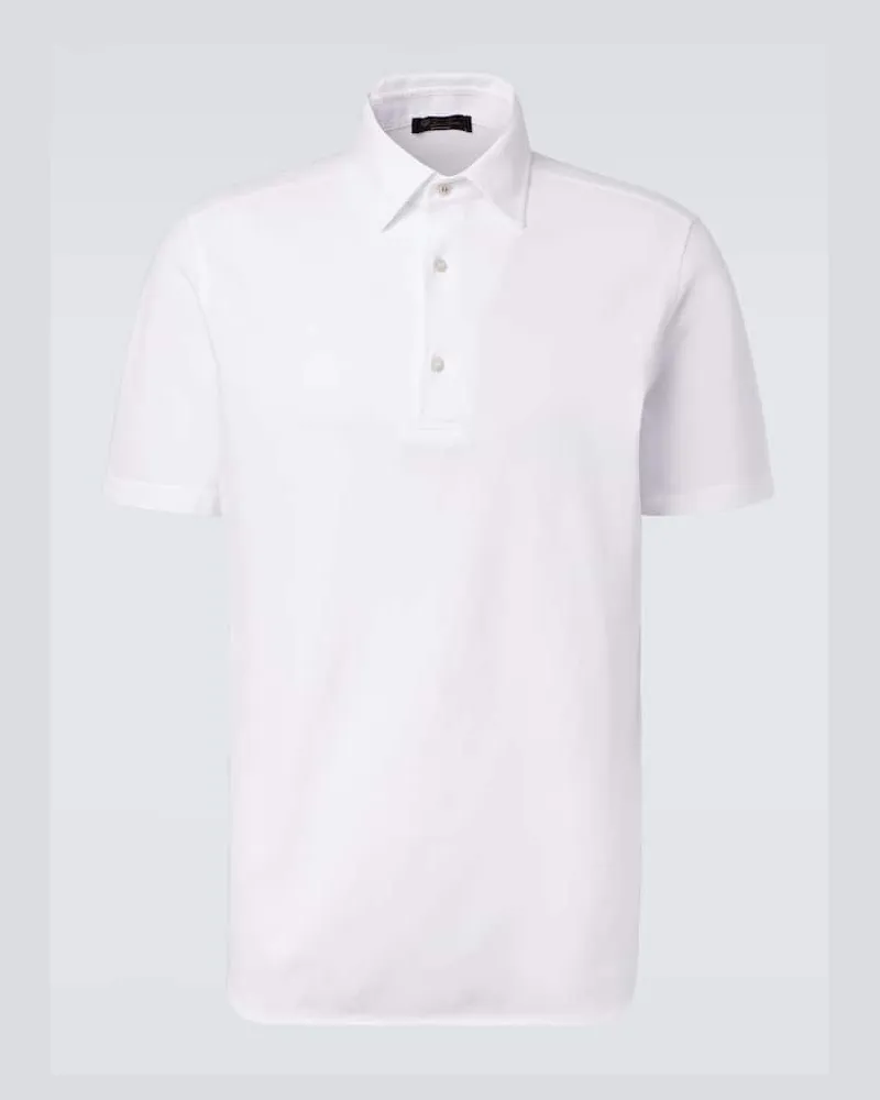 Loro Piana Polohemd Brenna aus Baumwoll-Piqué Weiß