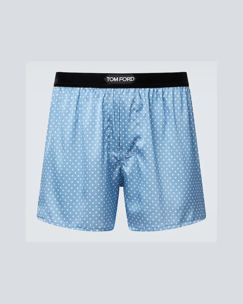 Tom Ford Boxershorts aus einem Seidengemisch Blau