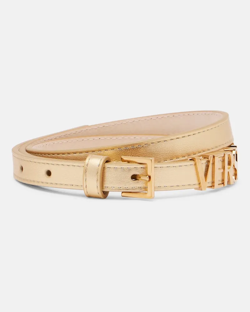 Versace Gürtel aus Metallic-Leder Gold