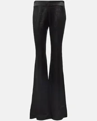 Ann Demeulemeester Low-Rise-Schlaghose Schwarz