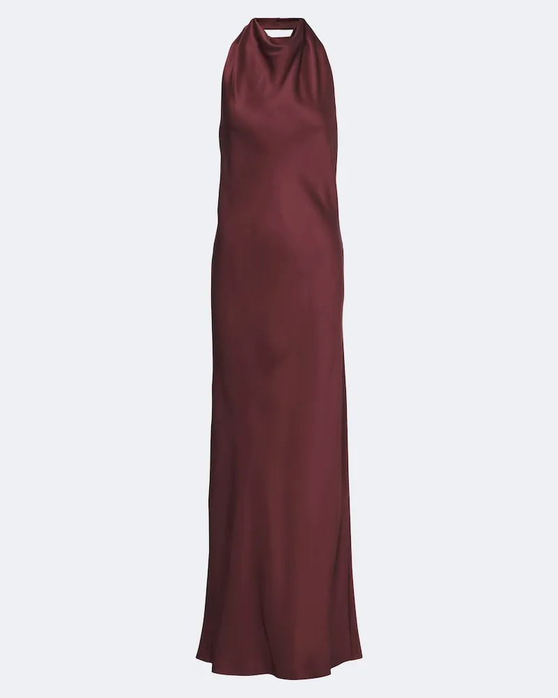 Brunello Cucinelli Robe aus Seidensatin Burgunderrot