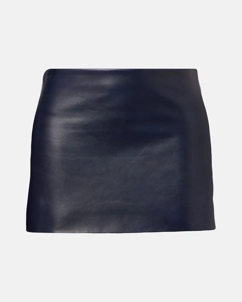 KHAITE Minirock Jett aus Leder Blau