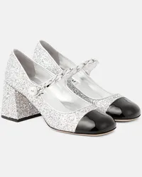 Miu Miu Verzierte Mary-Jane-Pumps Silber