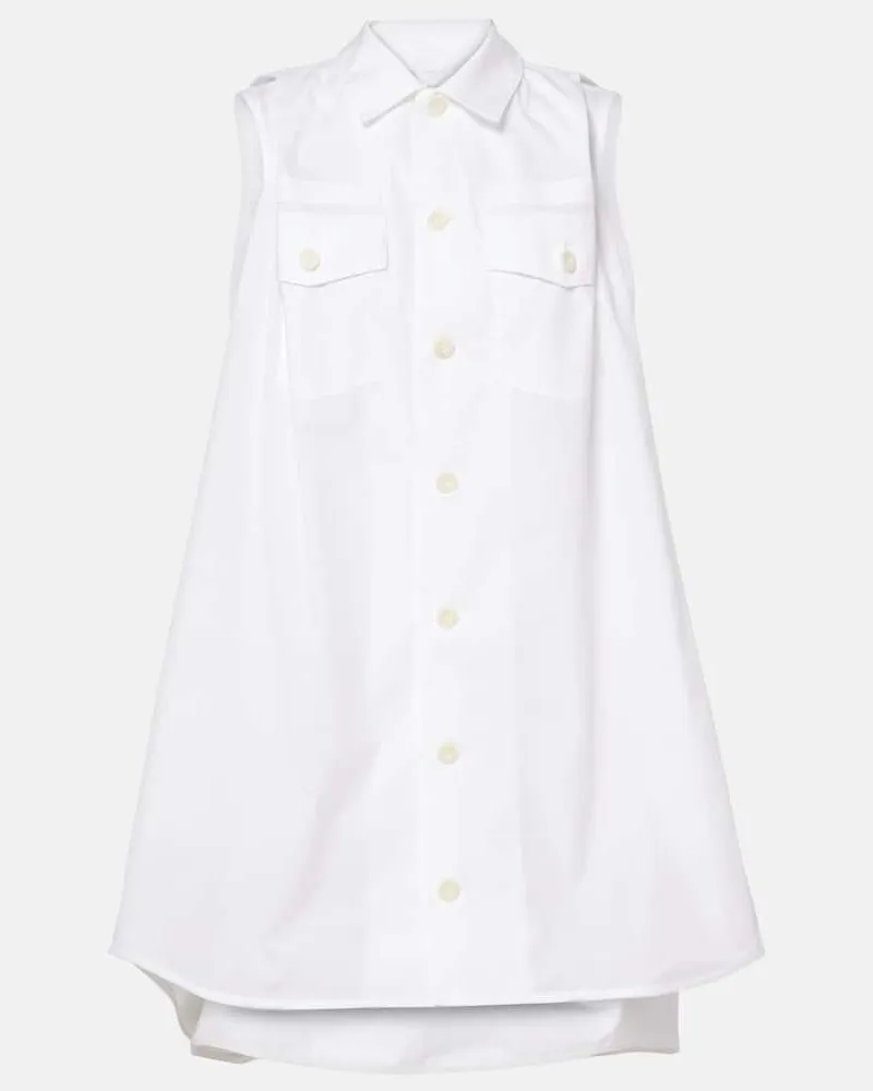 Sacai Minikleid aus Popeline Weiß