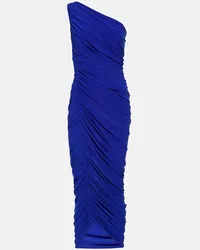 Norma Kamali One-Shoulder-Maxikleid Blau