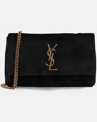 Saint Laurent Wendbare Schultertasche Kate Small Schwarz