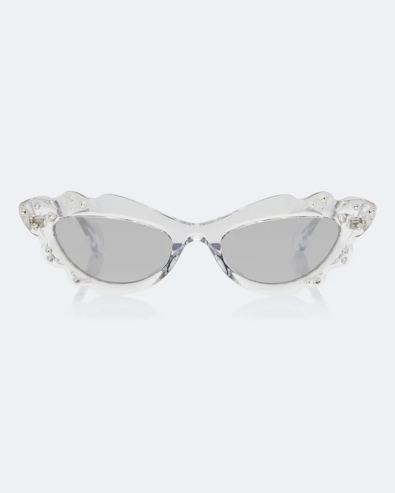 Aquazzura Cat-Eye-Sonnenbrille Palm Babe mit Kristallen Transparent