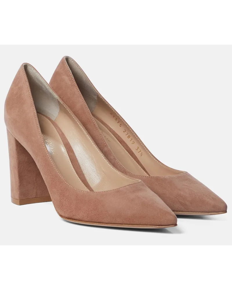 Gianvito Rossi Pumps Piper 85 aus Veloursleder Beige