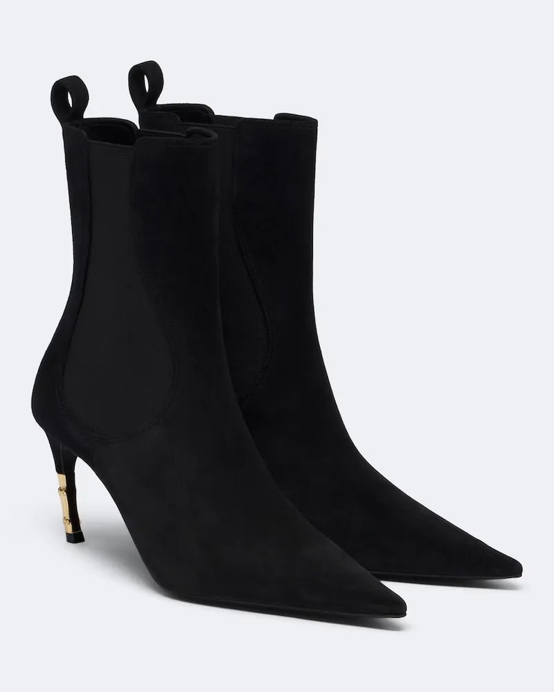 Gucci Ankle Boots aus Veloursleder Schwarz