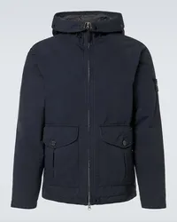 Stone Island Daunenjacke David-TC aus Canvas Blau