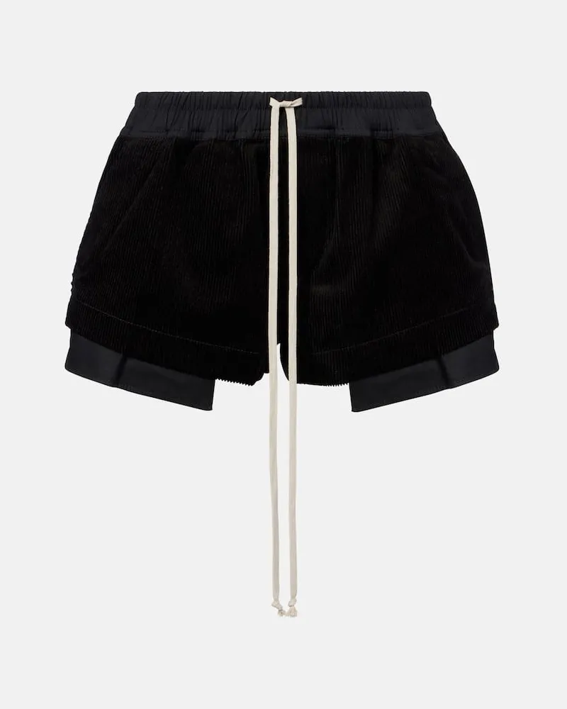 Rick Owens Shorts Fog aus Baumwolle und Leinen Schwarz