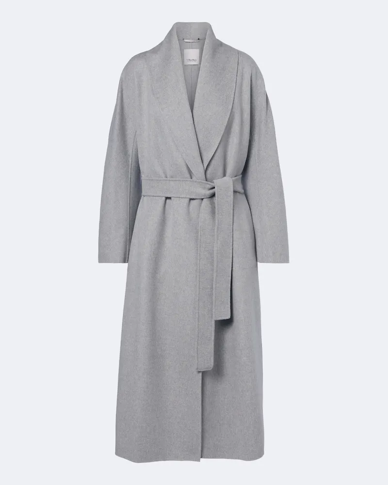Max Mara Wickelmantel aus Schurwolle Grau