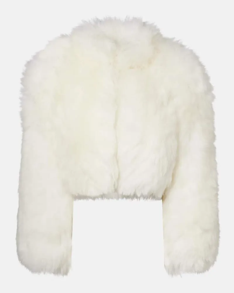 Alaïa Alaïa Cropped-Jacke aus Shearling Weiß