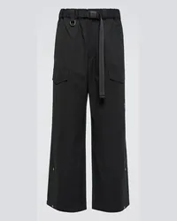 Y-3 Cropped-Hose aus Baumwolle Schwarz